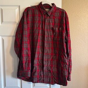 L.L. Bean Red and Green Plaid Men's Shirt